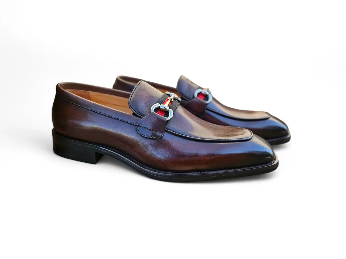 Burnished Calfskin Slip-On Loafer