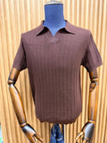 Split V Neck Knit Polo