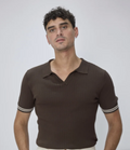 Split V Neck Knit Polo