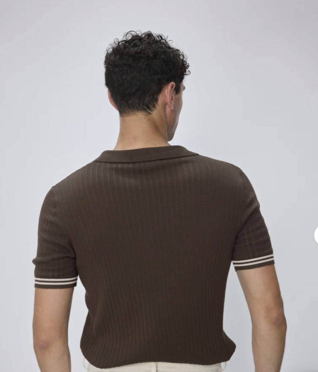 Split V Neck Knit Polo