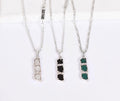 Silver Necklace with stones