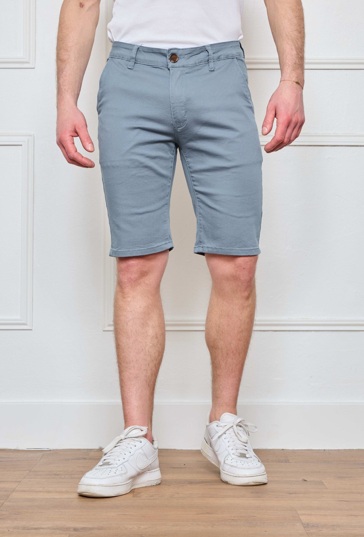 Trendy Men's Colored Cotton Chino Bermuda Shorts