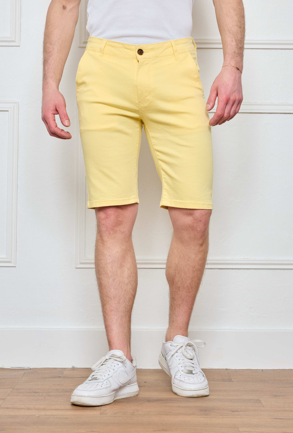 Trendy Men's Colored Cotton Chino Bermuda Shorts