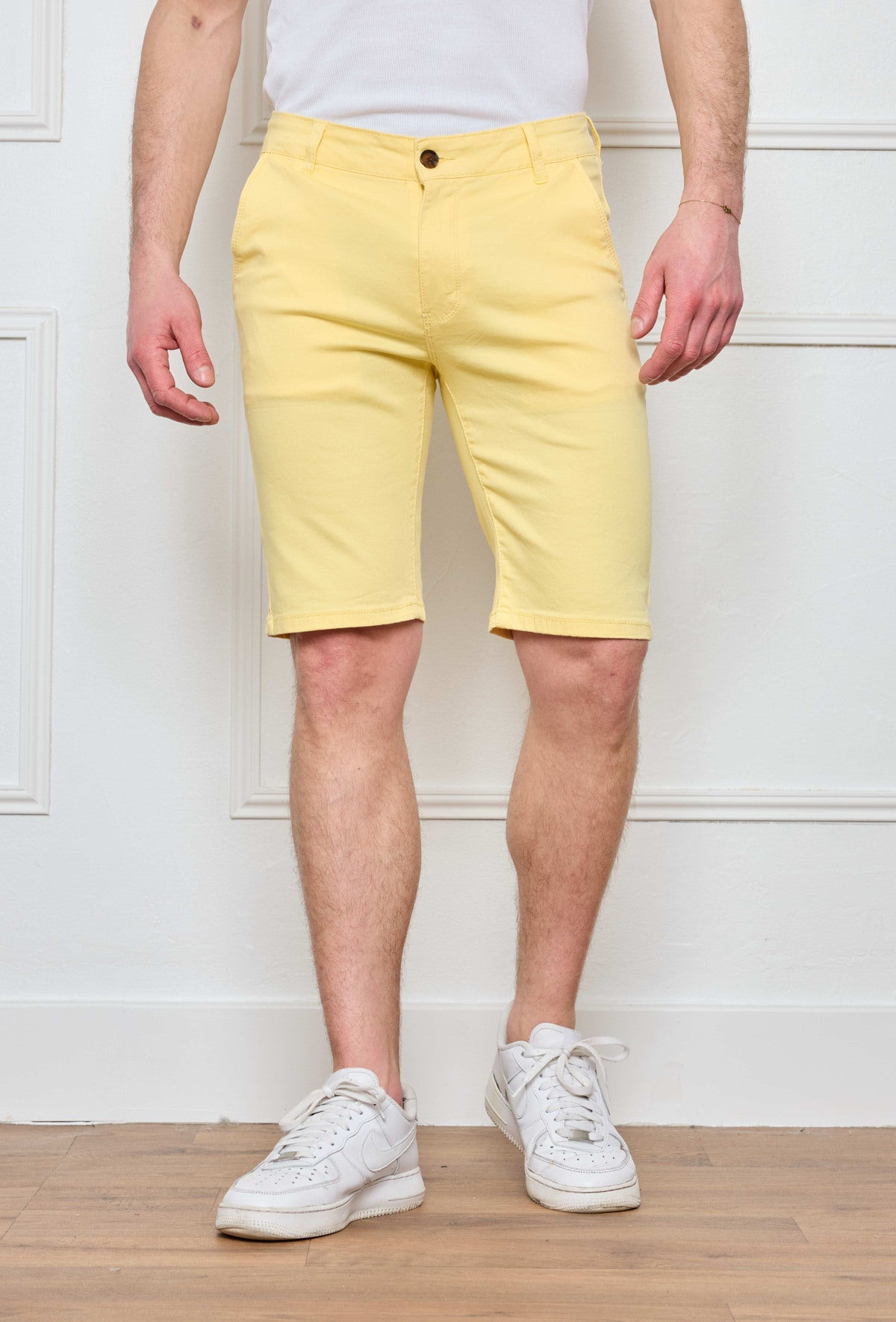 Trendy Men's Colored Cotton Chino Bermuda Shorts