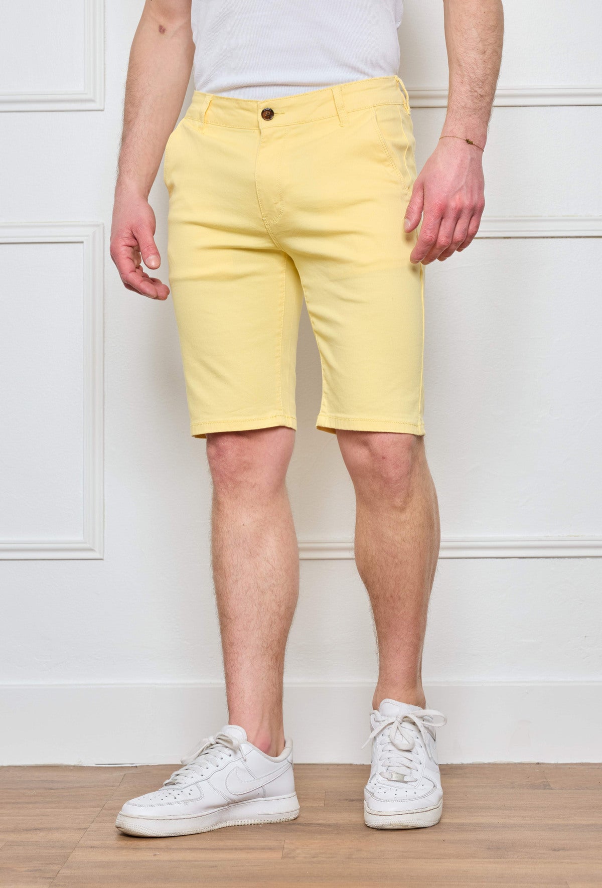 Trendy Men's Colored Cotton Chino Bermuda Shorts