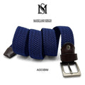 Elastic belt with cowhide split leather tip
