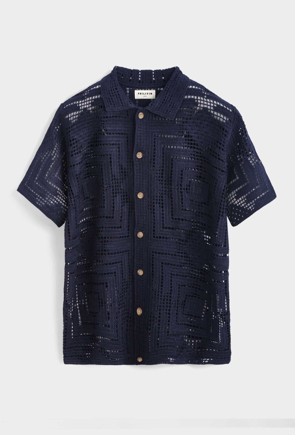 Openwork geometric shirt with button