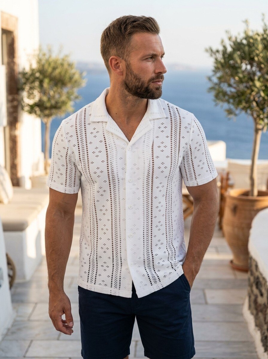 men's summer net shirt