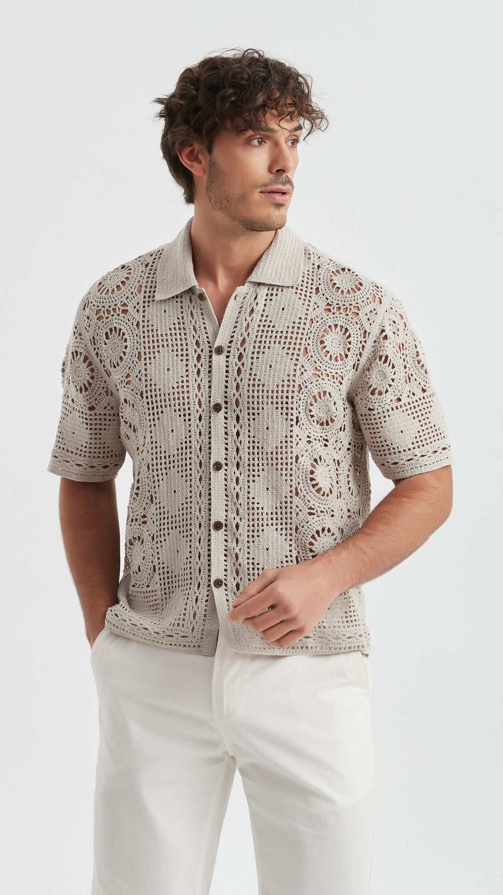 Embroidered shirt in cotton