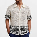 Men's chrochet shirt with geometric patterns