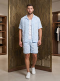 Frayed Bouclé Shirt & Shorts Set