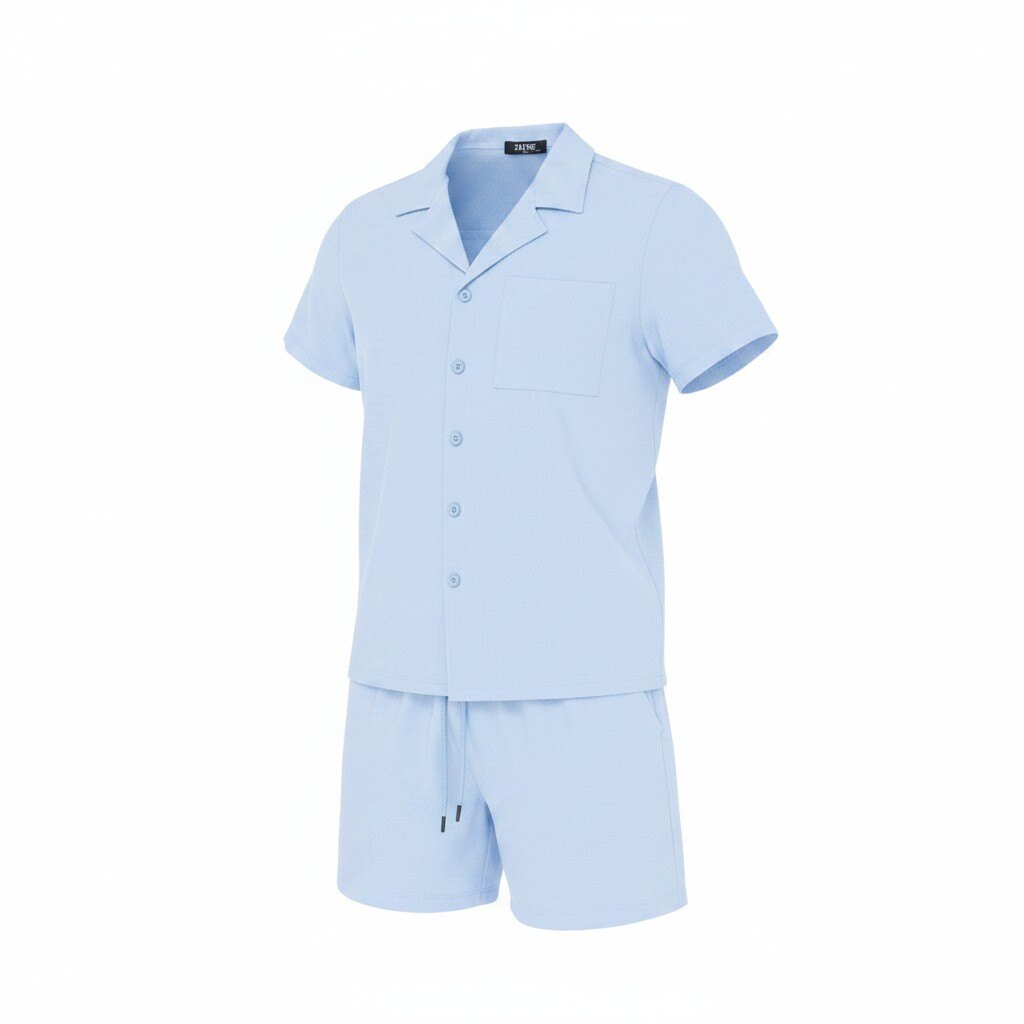 Cotton shirt and shorts set