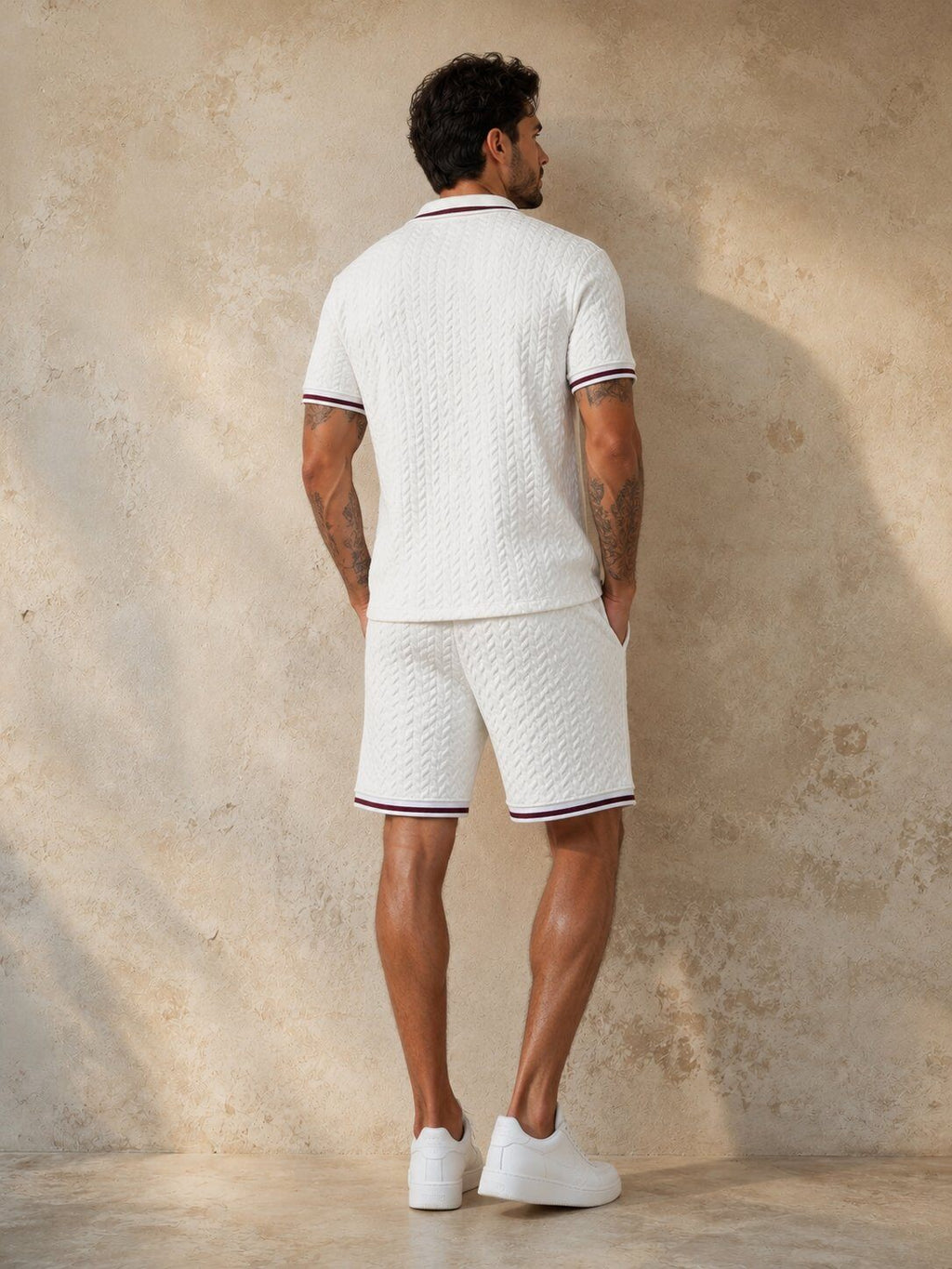 Cable Knit Shirt & Shorts Set