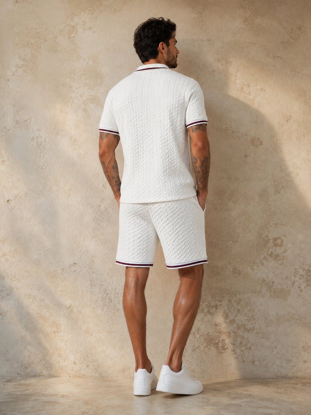 Cable Knit Shirt & Shorts Set