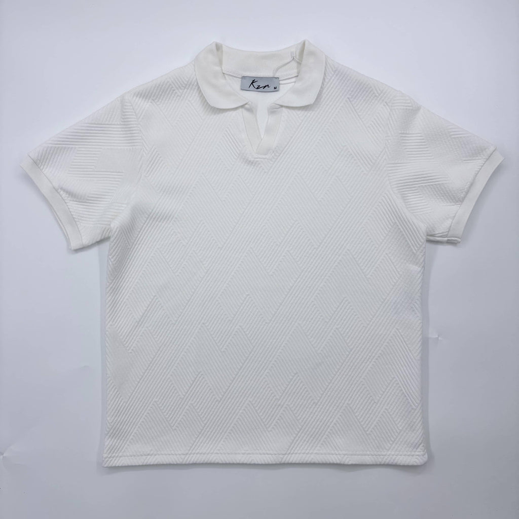Textured Polo & Shorts Set