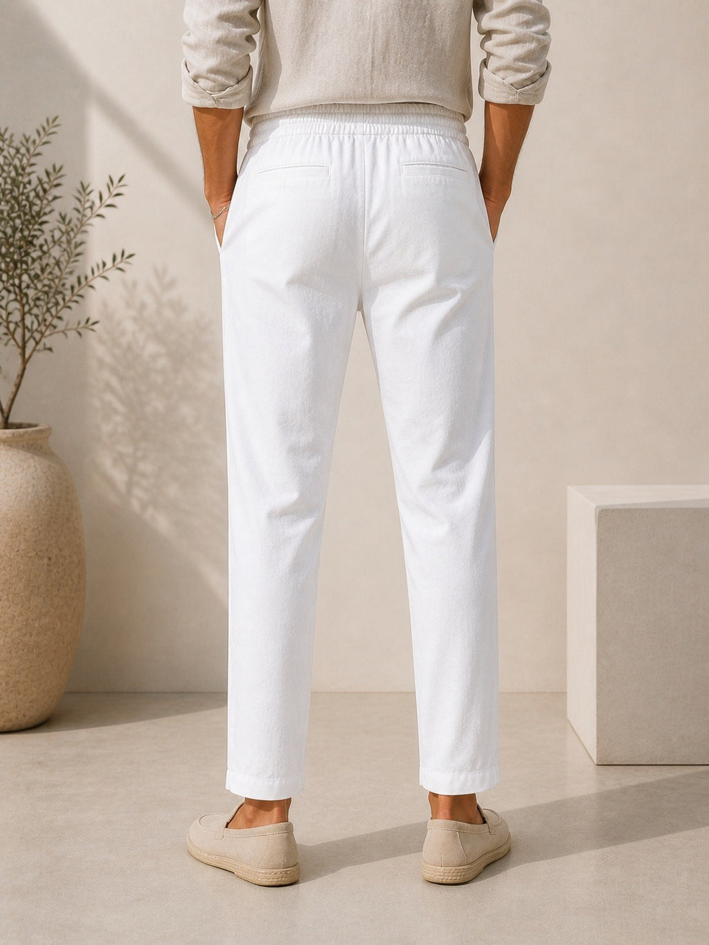 White trousers – linen & cotton blend