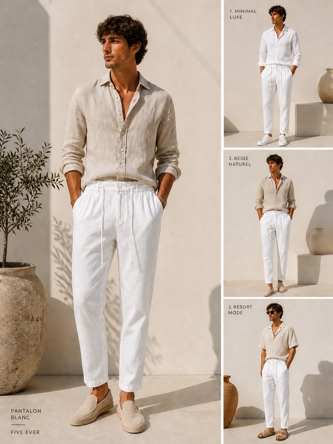 White trousers – linen & cotton blend