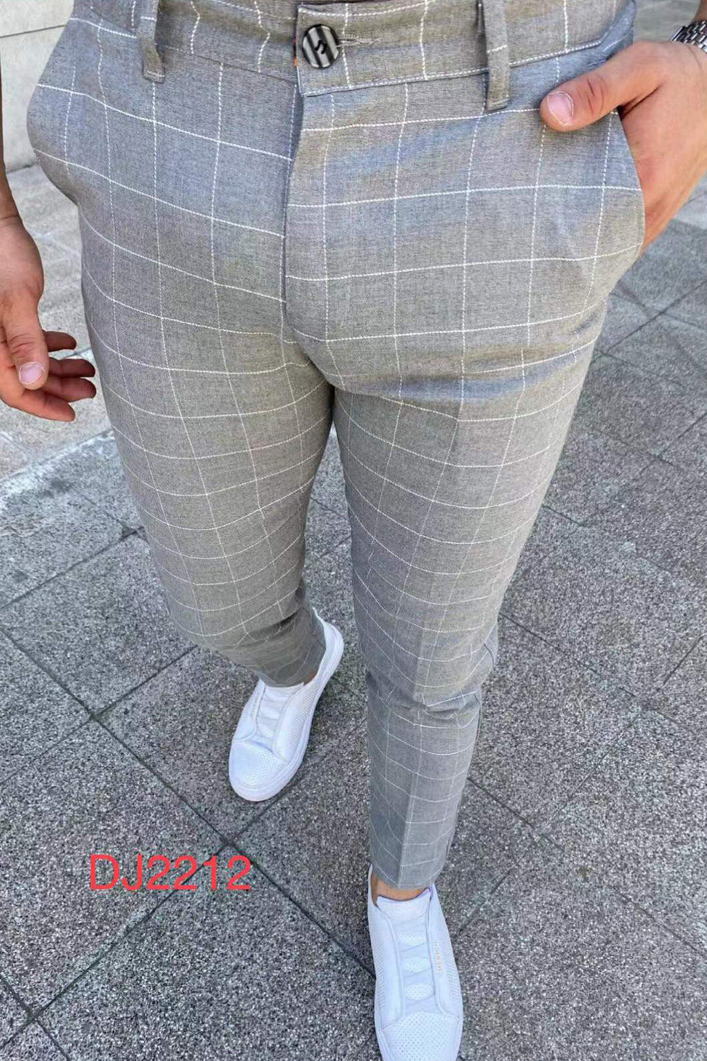 Light Plaid Casual Chic Pants