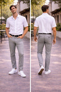 Light Plaid Casual Chic Pants