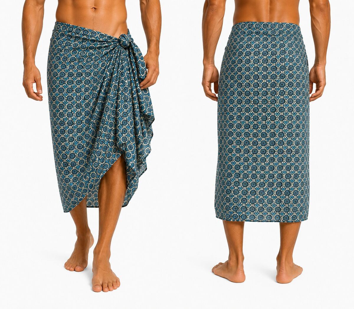 Men's 100% Cotton Voile Printed Sarong