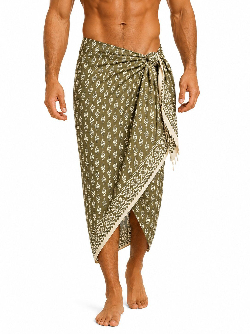 Men's 100% Cotton Voile Printed Sarong