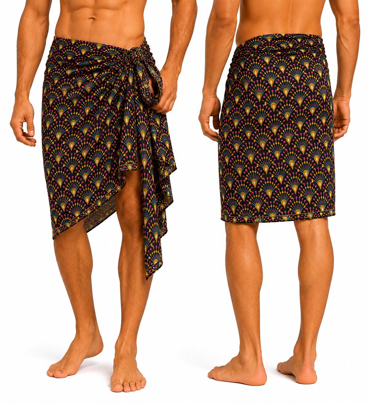 Men's 100% Cotton Voile Printed Sarong