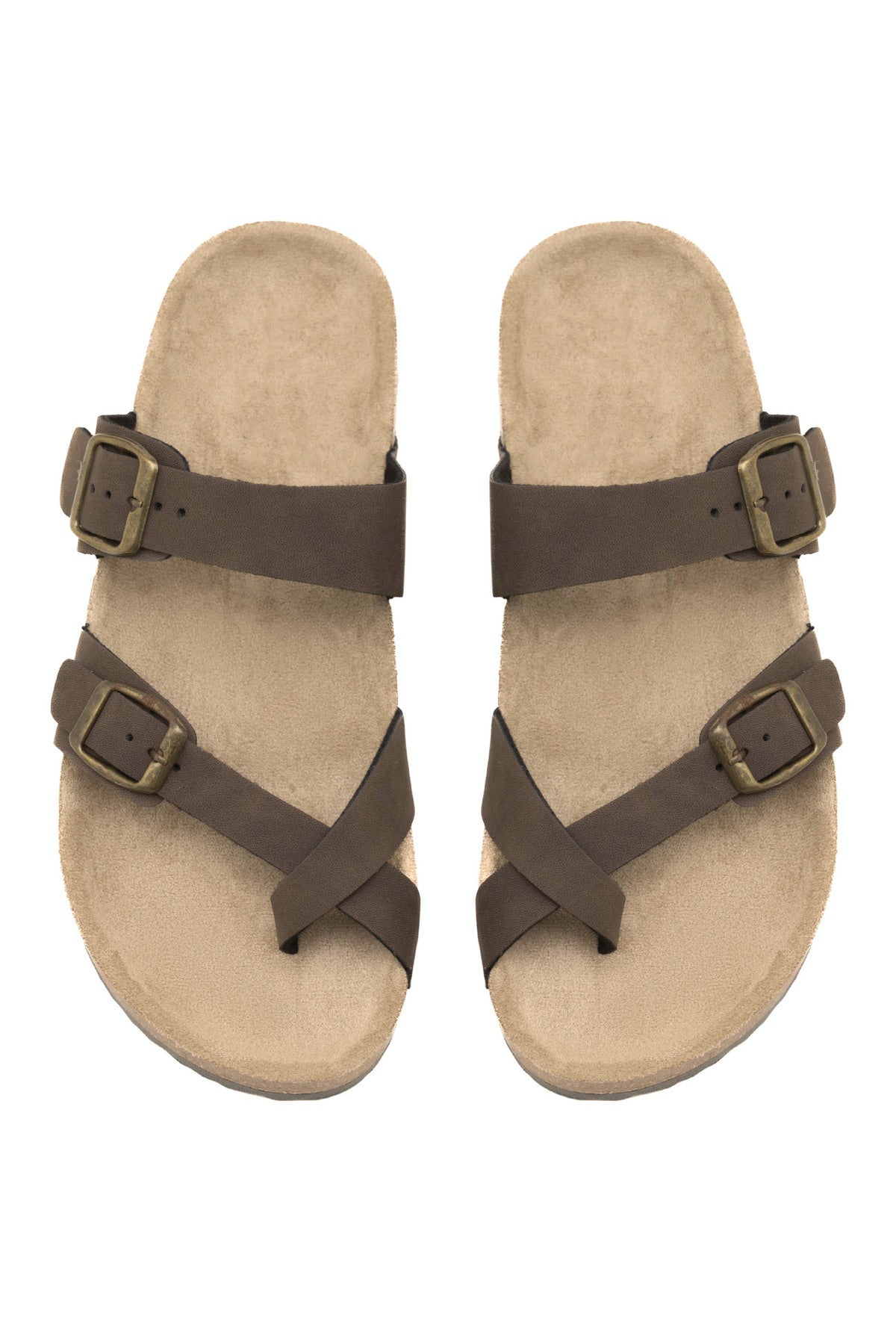 Men's Cross-Strap Sandals with Adjustable Buckles