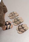 Men's Cross-Strap Sandals with Adjustable Buckles