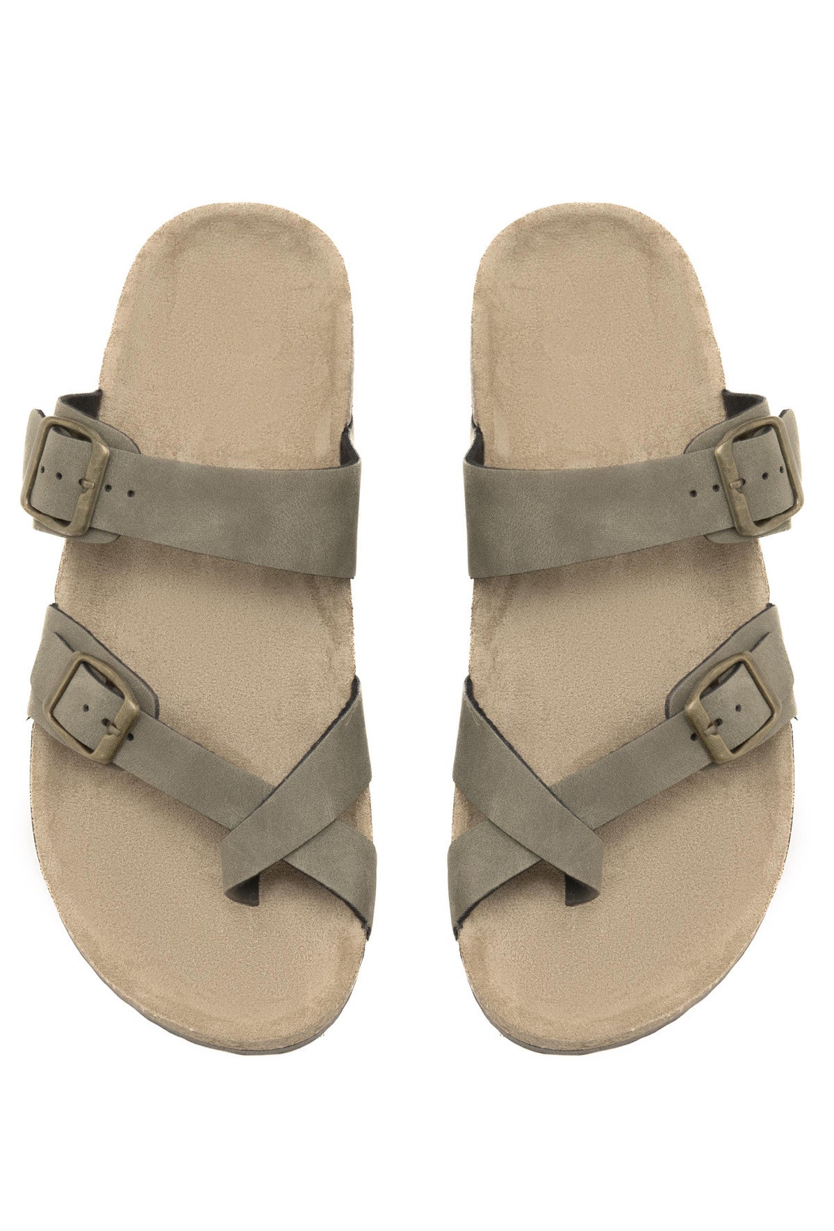 Men's Cross-Strap Sandals with Adjustable Buckles