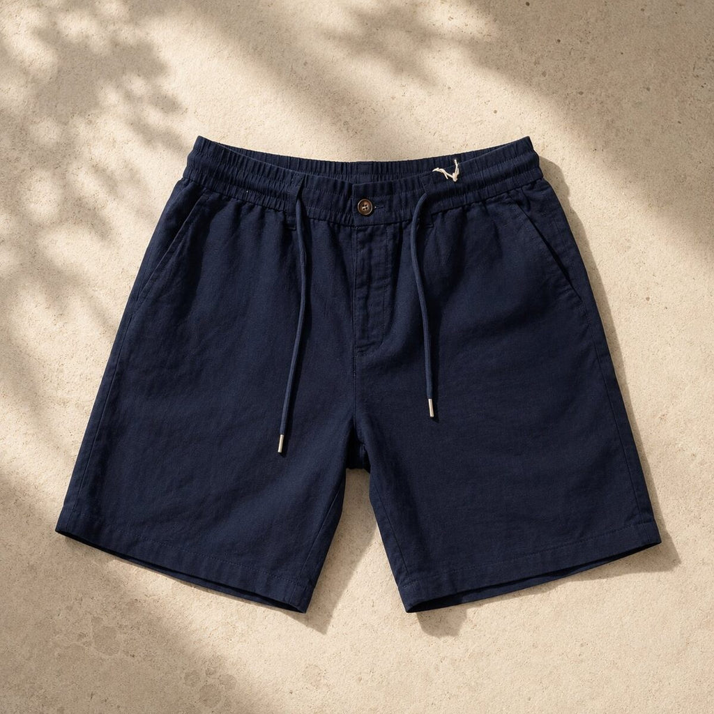 Marine Elastic Waist Drawstring Shorts